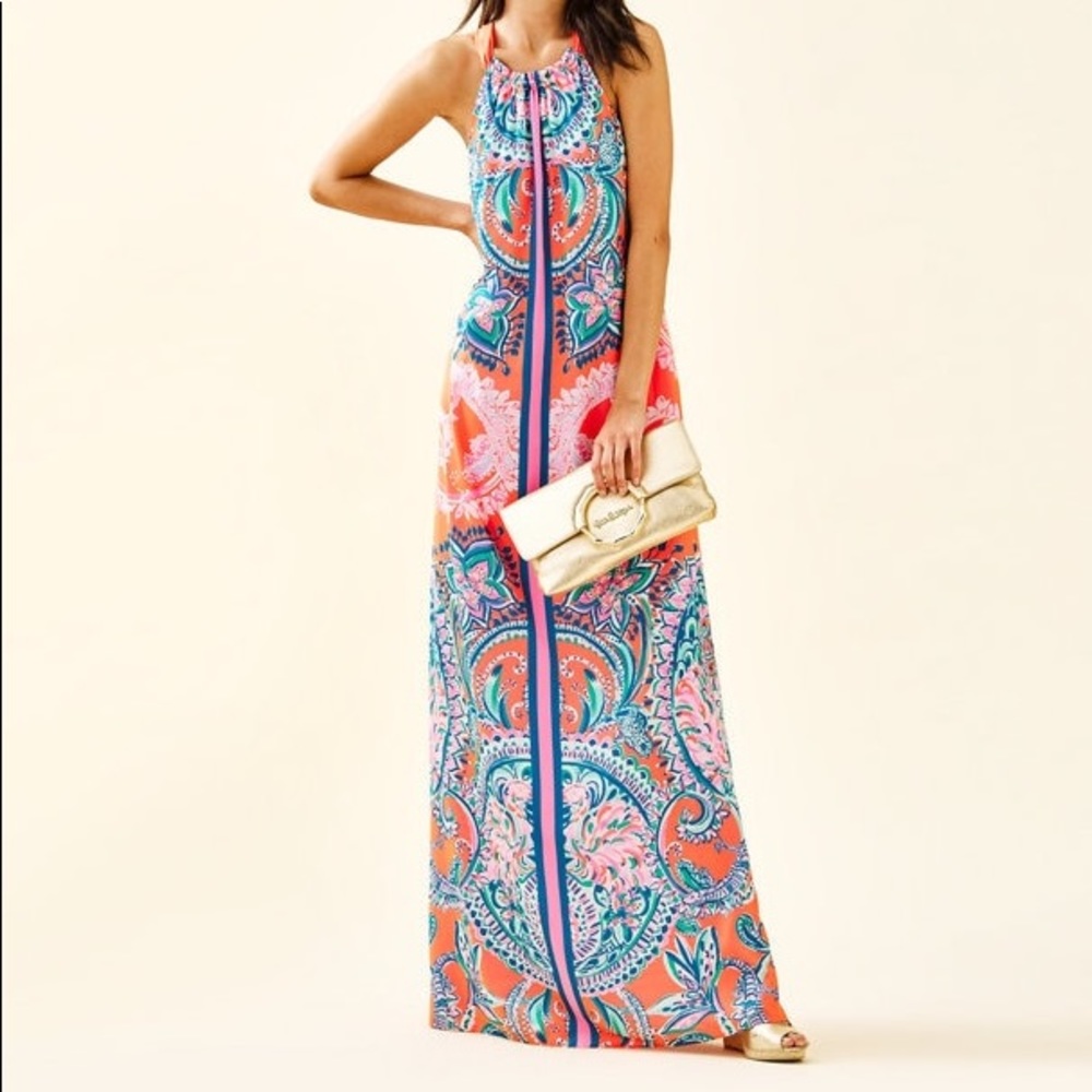 Lilly Pulitzer Hollyn Halter Maxi Dress size 2/4